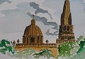 Kathedrale in Guadalajara, Aquarell, 24x17